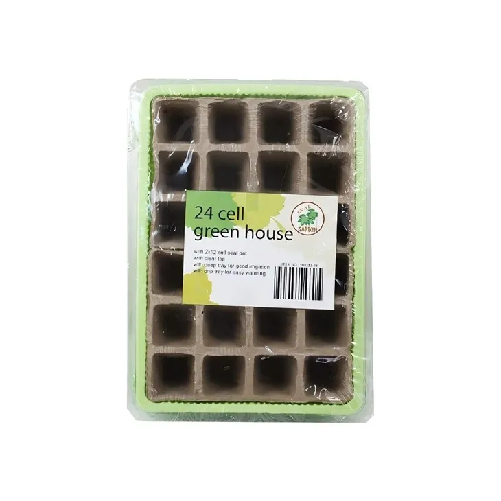 Grønt hus med 24-cellers papirpotte